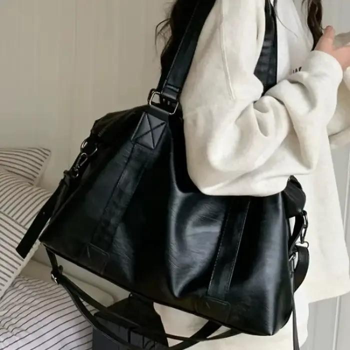 Sac fourre-tout en cuir pour femme, sac à main de simplicité, solide, vintage, initié, sac messager pour femme, mode