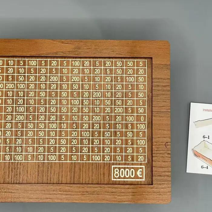Tirelire Japonaise Rétro en Bois pour Enfant, Compartiment avec Comptoir, 1000 Euros, 1 Pièce