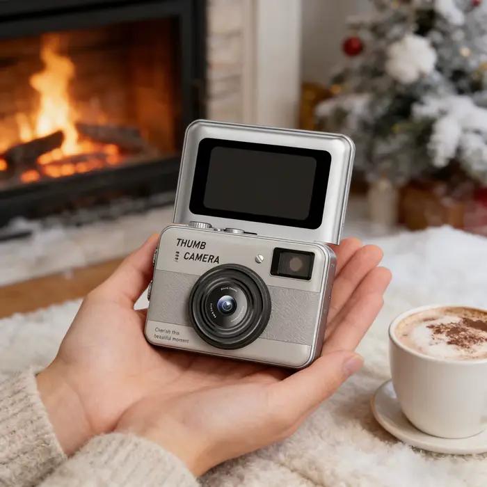 Mini caméra de poche Y2K, enregistreur vidéo 4K avec écran rotatif de 1,47 pouces à 180° pour l'enregistrement en voyage, cadeau d'anniversaire pour les amis