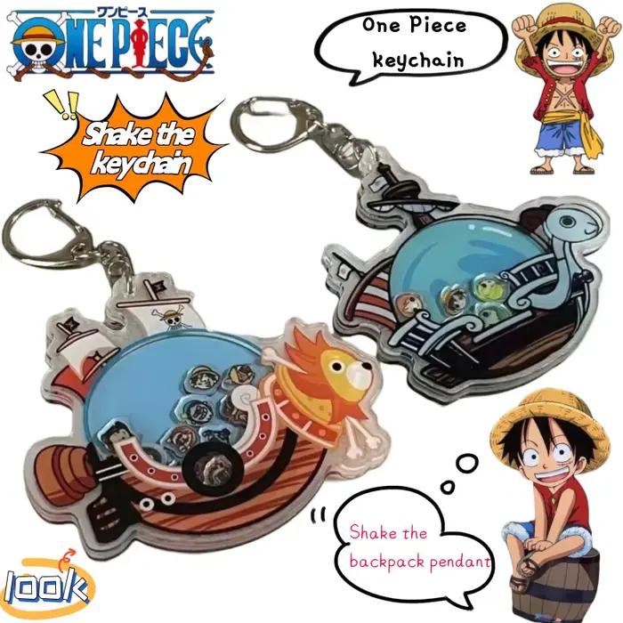 One Piece Monkey·D·Luffy Dessin animé créatif Mignon Shake Musique Porte-clés Personnalisé 2D Anime Périphérique Simple Sac à dos Pendentif