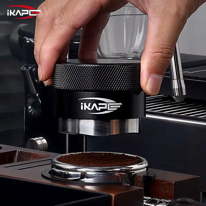 Distributeur de café IKAPE, compatible avec porte-filtre à expresso 49MM, 51MM, 54MM, 58MM, distributeur de gravité (noir/argent)