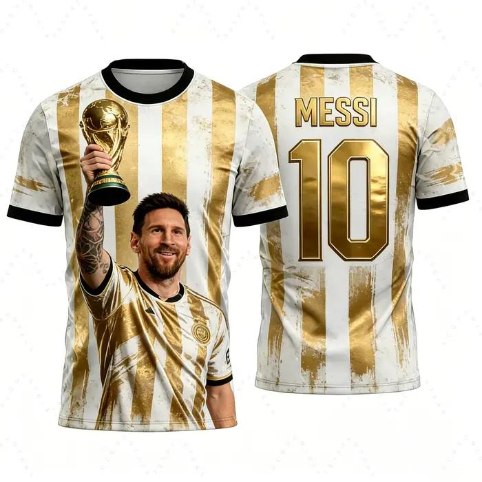 2026 Messi No. 10 maillots de football de championnat, cadeaux pour les fans de football argentin, t-shirts pour hommes, vêtements pour enfants, t-shirts Y2k pour femmes