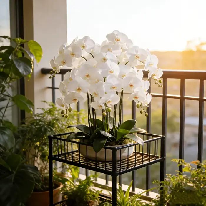 Orchidée Phalaenopsis Artificielle : Conception à Longue Tige Sans Entretien, Utilisation Toute Saison, Idéale pour la Décoration de la Maison, des Mariages ou des Bureaux