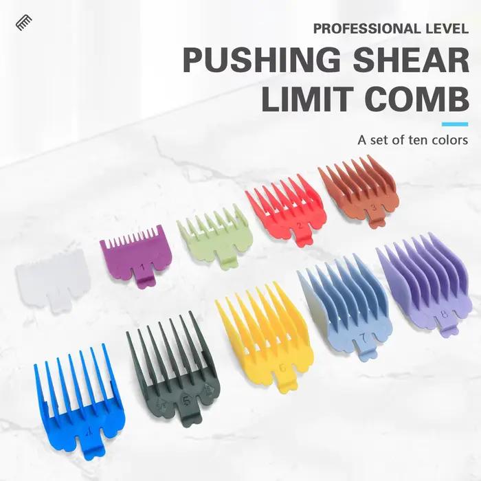 Protections pour tondeuse à cheveux, accessoires de barbier, fixation de tondeuse professionnelle, peignes de limite, ensemble de protections de remplacement, 10 pièces