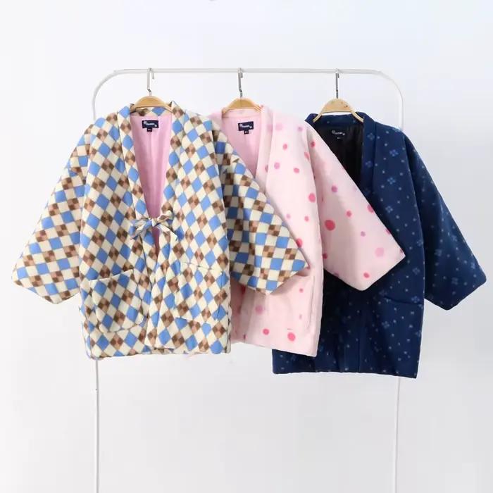 Veste Hanten d'hiver pour femmes, kimono japonais, vêtements de maison, pyjama, haori matelassé en coton, cardigan, yukata, vêtements asiatiques du Japon