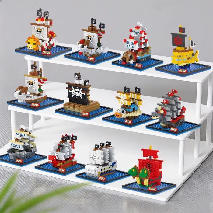 Blocs de construction de bateaux pirates One Piece, Thousand Sunny, Going Merry, Moby Dick, figurines, jouets créatifs, cadeau d'anniversaire