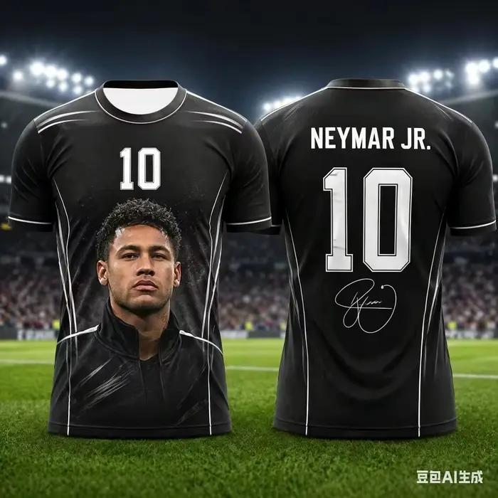 Jr # 10 T-shirts de football de l'équipe nationale du Brésil, T-shirt jaune et vert à manches courtes pour hommes et femmes