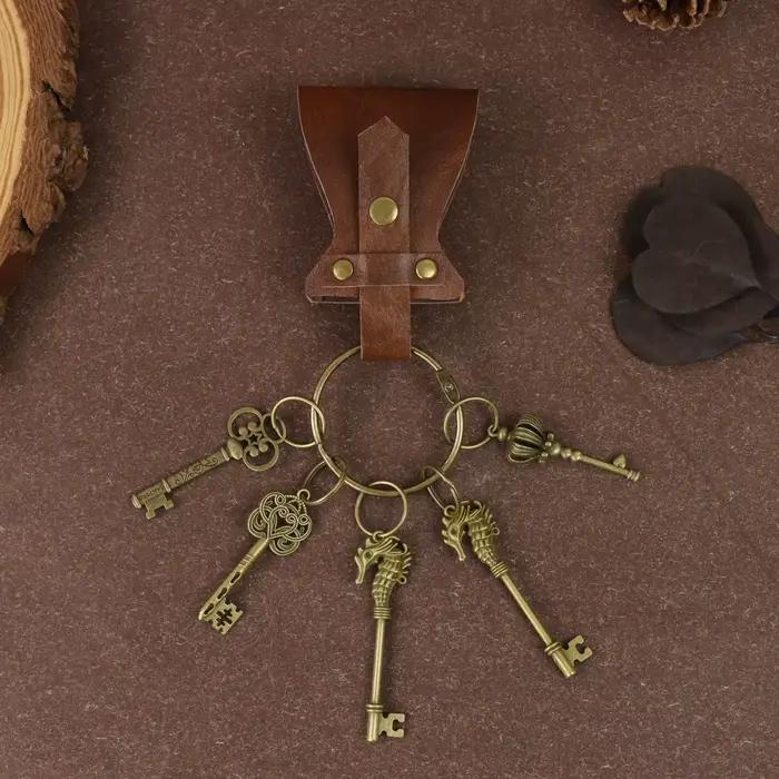 Porte-clés de ceinture médiévale | Porte-clés Cosplay Renaissance | Chaîne de ceinture en cuir PU pour costume Viking LARP