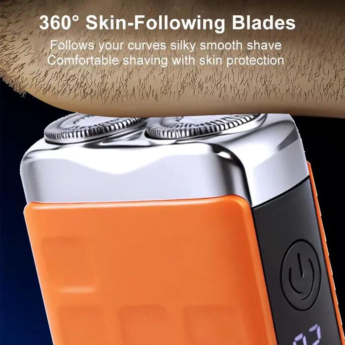 Rasoir électrique pour hommes lame à double tête rasoir électrique tondeuse à barbe faciale Rechargeable Mini rasoir électrique Portable pour hommes
