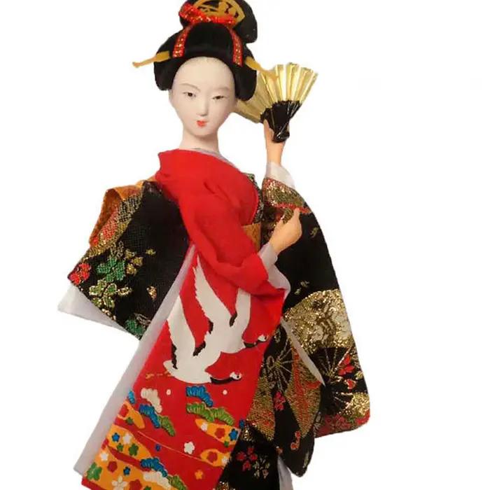 Poupées Geisha ethniques japonaises, Figurines miniatures de 9 pouces, poupée Geisha asiatique Kabuki ancienne orientale pour la décoration de table de la maison