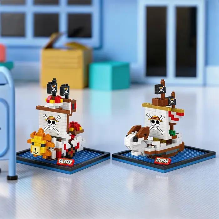 Blocs de construction de bateaux pirates One Piece, Thousand Sunny, Going Merry, Moby Dick, figurines, jouets créatifs, cadeau d'anniversaire