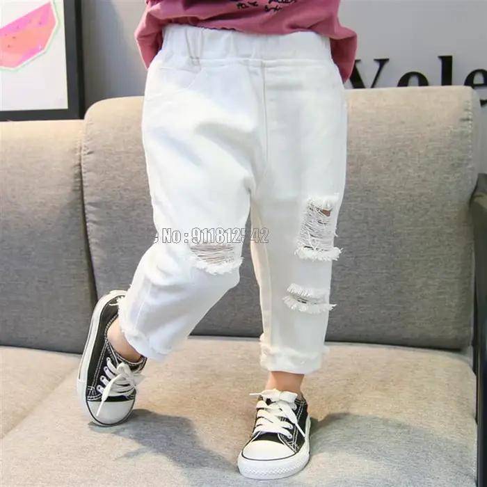 Jeans déchirés pour garçons et filles, pantalons de printemps et d'automne, vêtements de Style décontracté pour enfants