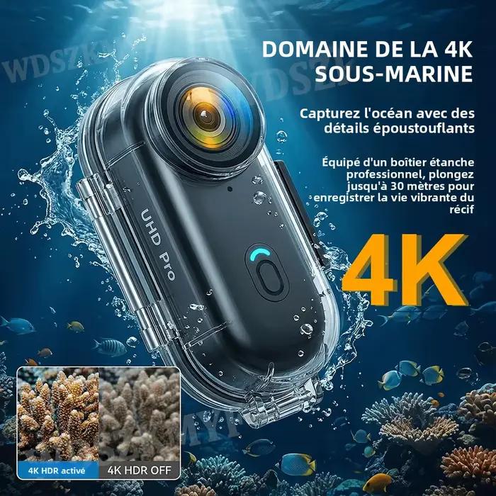 Mini caméra d'action 4K HD pour moto, légère, avec Wi-Fi, pour POV, sport routier, vélo, vlog et suivi d'animaux
