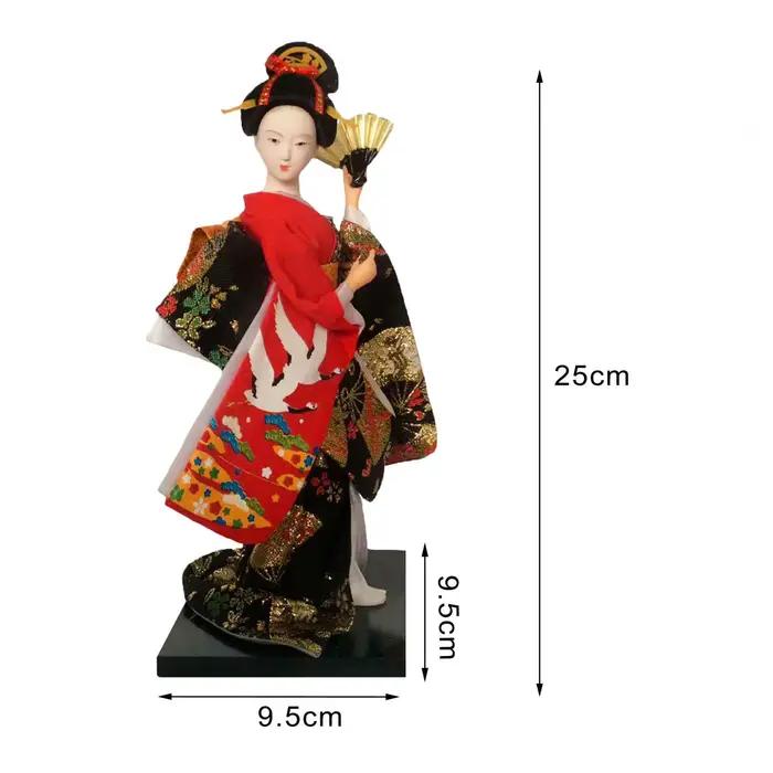 Poupées Geisha ethniques japonaises, Figurines miniatures de 9 pouces, poupée Geisha asiatique Kabuki ancienne orientale pour la décoration de table de la maison