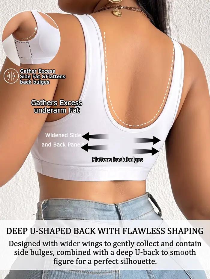 Soutien-gorge Grande Taille Femme, Bonnet Complet, Sans Armature, Non Doublé, Push-Up, Fermeture Avant, Anti-Affaissement, Sculptant et Confortable