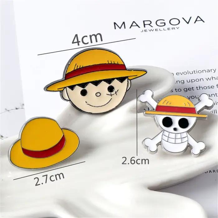 Broche de Personnalité de Dessin Animé, Danemark ge en Métal, Accessoires de Cartable pour Étudiants, Garçons et Bol, Périphérique Anime, Cadeau Luffy, 1 Pièce