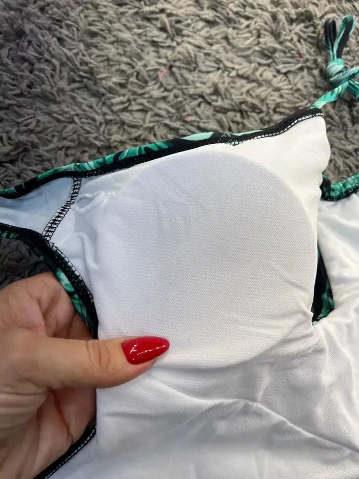 Maillot de bain une pièce imprimé feuilles vertes