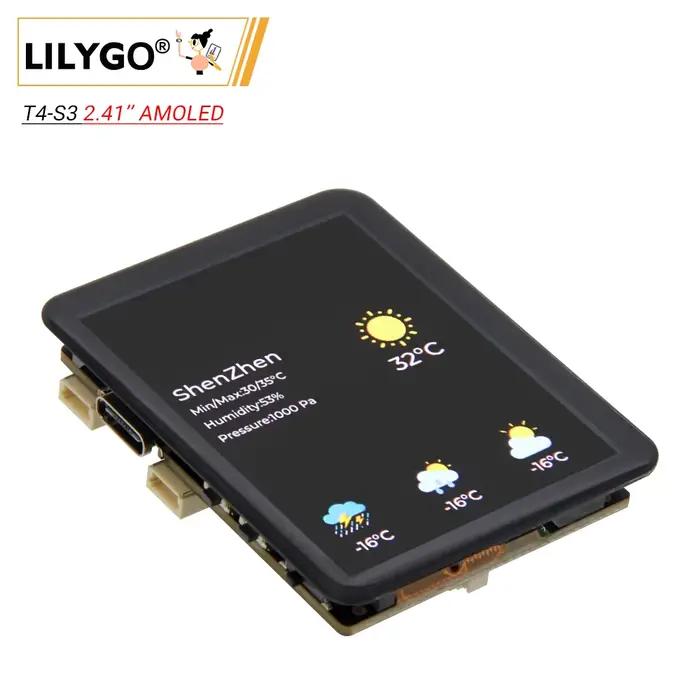 Carte de développement T4-S3, écran tactile AMOLED de 2.4 pouces, écran rvb, microprocesseur double cœur LX7 ESP32-S3 WIFI Bluetooth