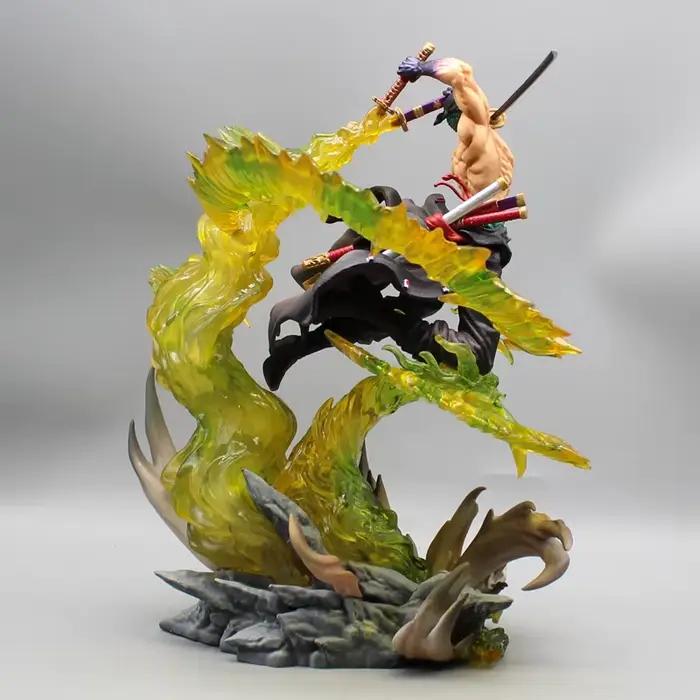 Roronoa Zoro Anime Figure avec lumière, modèle debout, PVC, renforcement, ornement, jouets cadeaux d'anniversaire, 30cm, 1 pièce