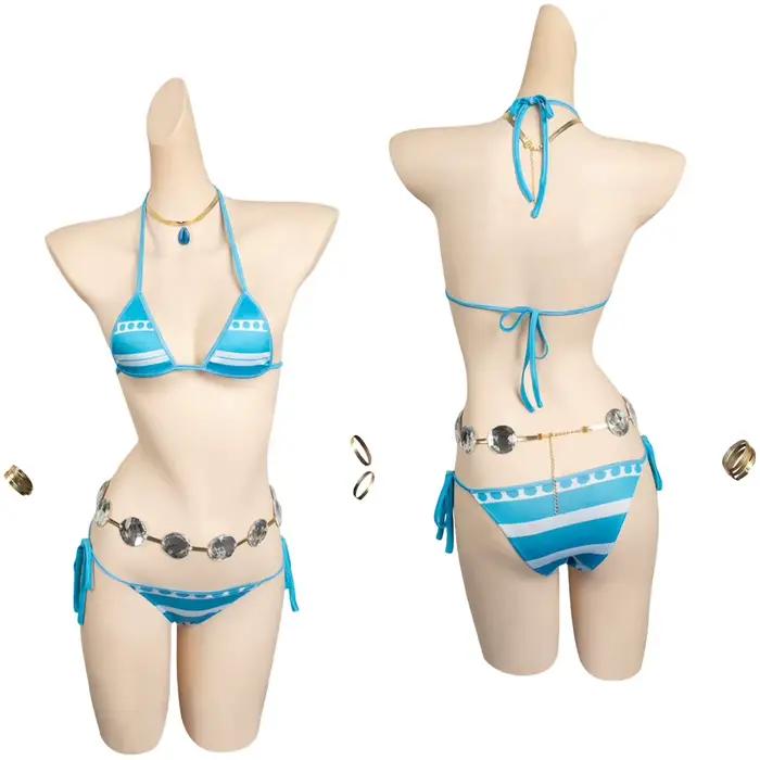 Nami Anime Bikini Costume pour femme, maillot de bain, vêtements de plage, Halloween, fête de carnaval, déguisement, imbibé, adulte