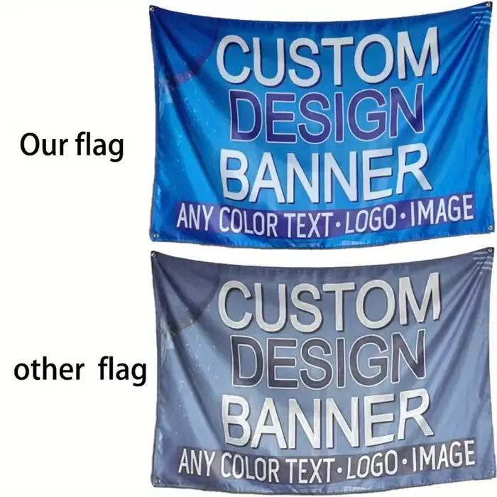 Bannière en polyester personnalisée 1p pour une utilisation intérieure et extérieure – Bannière avec 4 œillets, de nombreuses tailles, parfaite pour la décoration intérieure