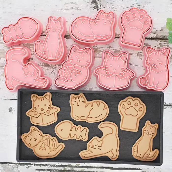 Kit de découpoirs à biscuits en forme d'animaux de dessin animé, moule à fondant, outils de décoration de gâteaux, accessoires de pâtisserie, gadget de cuisine