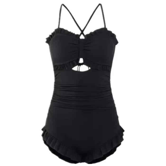 Nouveau Maillot de Bain Une Pièce Sexy à Volants Plissés pour Femme