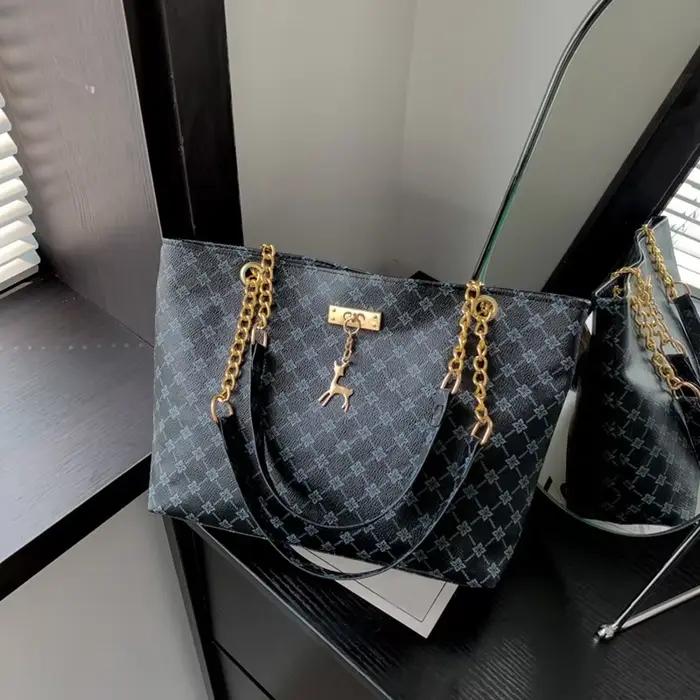 Nouveau sac à main presbytie Texture cuir souple grande capacité fourre-tout femmes sac avec accessoires suspendus sac à bandoulière