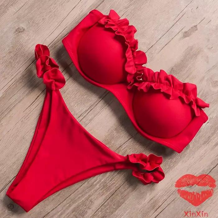 Ensemble de bikini Nowintwion léopard push-up bandeau pour femme style jeune plage vacances occasions spéciales