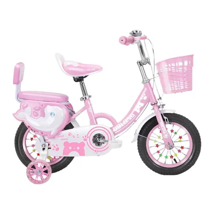 Vélo pour enfants de 12 à 20 pouces pour filles âgés de 3 à 13 ans, avec roues d'entraînement, panier, filet de protection, roue à la mode, vélos pour filles de 5 à 8 ans