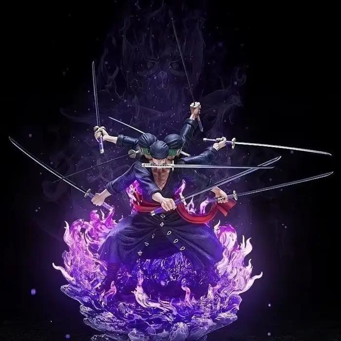 Roronoa Zoro Anime Statue Action Figure, Modèle de collection, Jouet pour enfant, 15cm, 1 Pc