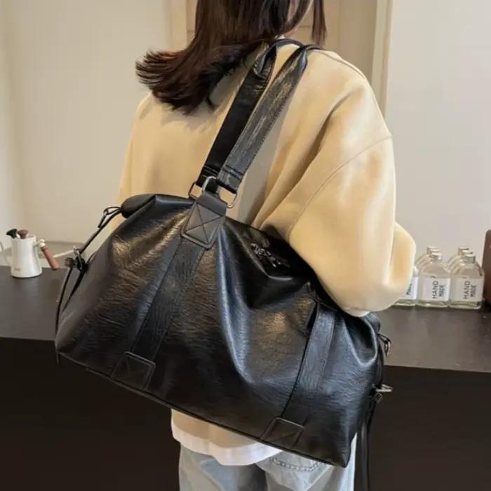 Sac fourre-tout en cuir pour femme, sac à main de simplicité, solide, vintage, initié, sac messager pour femme, mode