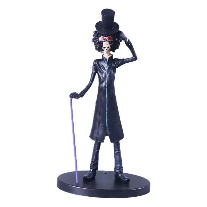 Costume noir Anime One Piece Brook Burukku Ver. Statue de figurine d'action en PVC, modèle de collection, jouets pour enfants, poupée 23cm