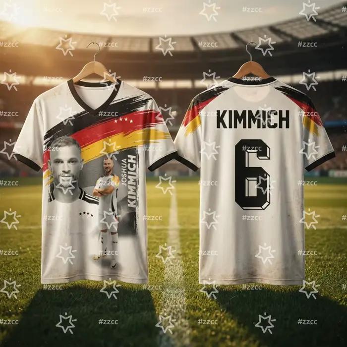 Maillot de football Allemagne 2026 Kimmich N°6 Kit d'entraînement de match T-shirt de sport d'été pour homme Vêtements pour enfant Maillot de cyclisme pour femme 