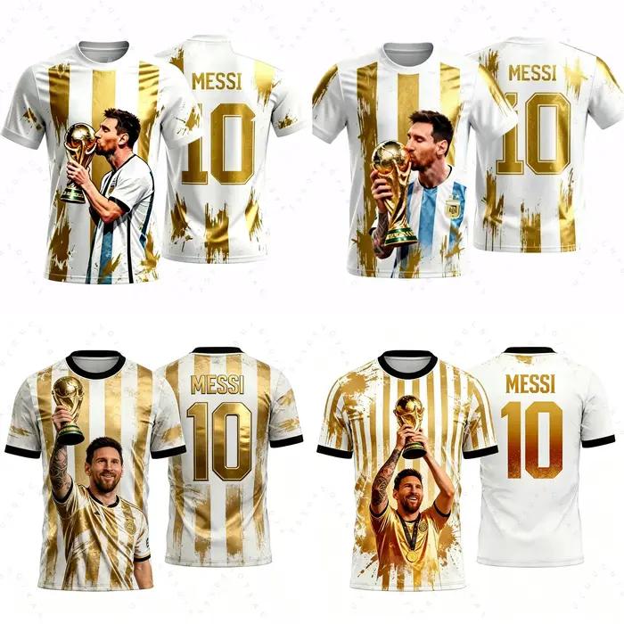 2026 Messi No. 10 maillots de football de championnat, cadeaux pour les fans de football argentin, t-shirts pour hommes, vêtements pour enfants, t-shirts Y2k pour femmes