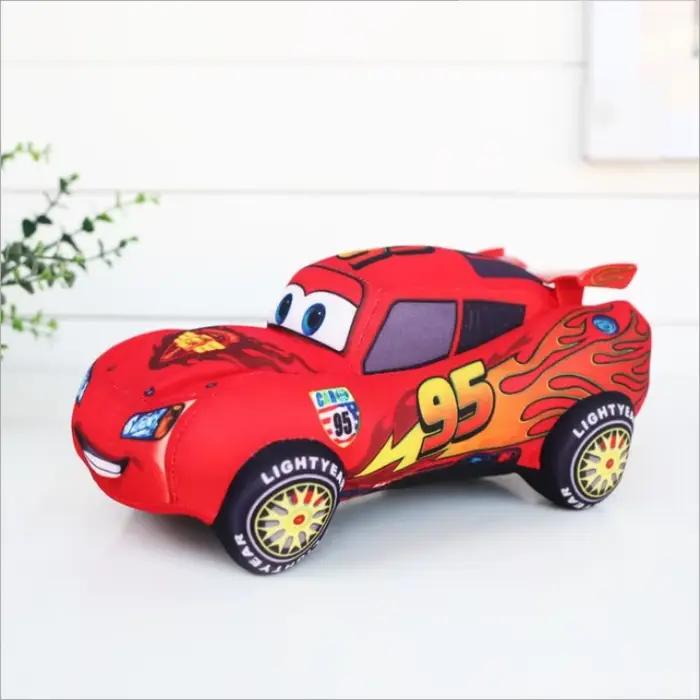Peluche Disney Pixar Cars 3 Lightning McQueen de 17-25 cm | Coussin en peluche doux McQueen rouge 95 pour enfants, cadeau d'anniversaire