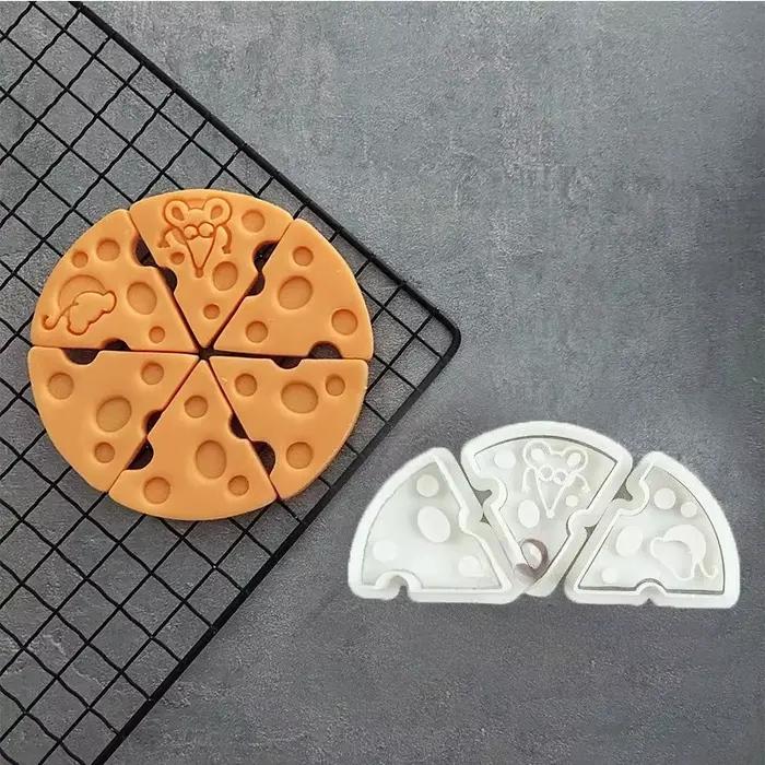 Emporte-pièces en forme de souris et de fromage, animaux de dessin animé, moules à Biscuits, timbres 3D PLA, Fondant, gaufrage, outils de cuisson