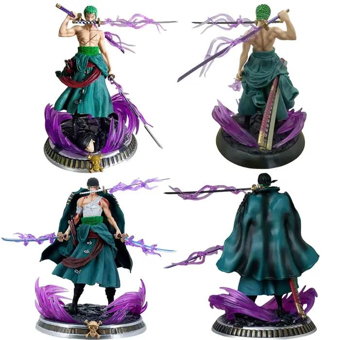 Figurine de dessin animé GK Roronoa Zoro, une pièce, 21cm, à trois lames, Sa-maximum, Manga, Collection de figurines d'action, modèle de jouet pour enfant