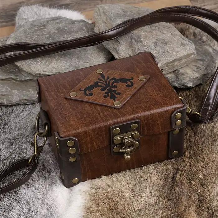 Boîtes de bouteilles de Potion d'alchimie médiévale, sac de ceinture de chevalier Viking nordique de la Renaissance, boîte à bijoux en PU, accessoires de Cosplay