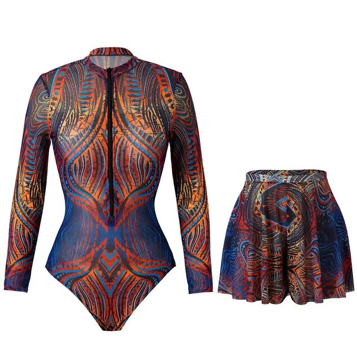 2 pièces ensembles maillot de bain et Shorts femmes été à manches longues