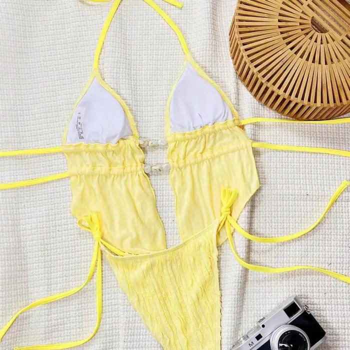 Ensemble de bikini tankini à bretelles plissé pour femmes
