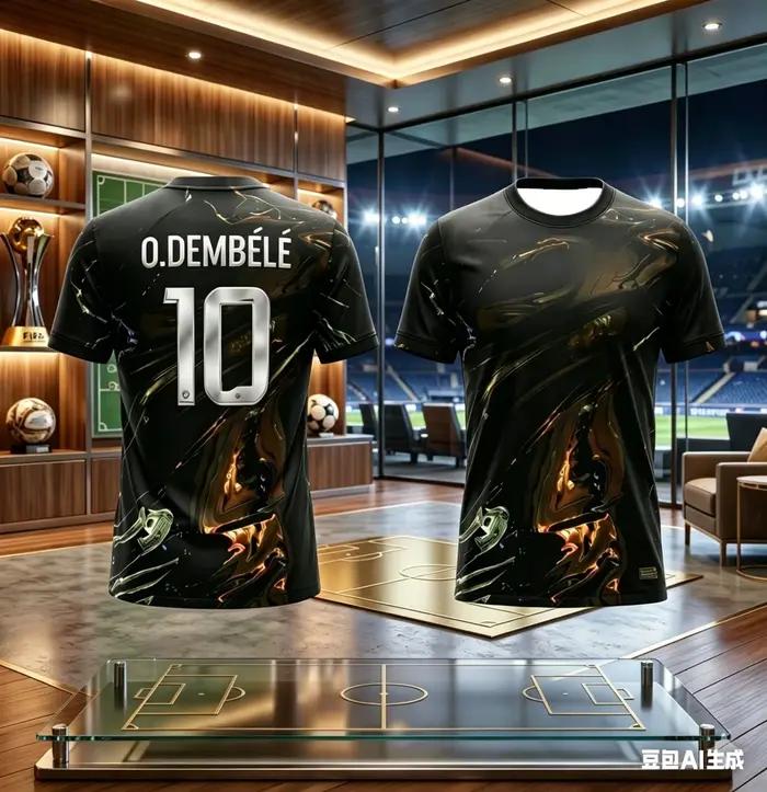 Maillot de football PSG 2026 – T-shirt de sport respirant à séchage rapide, imprimé liquide noir et or, pour homme et femme