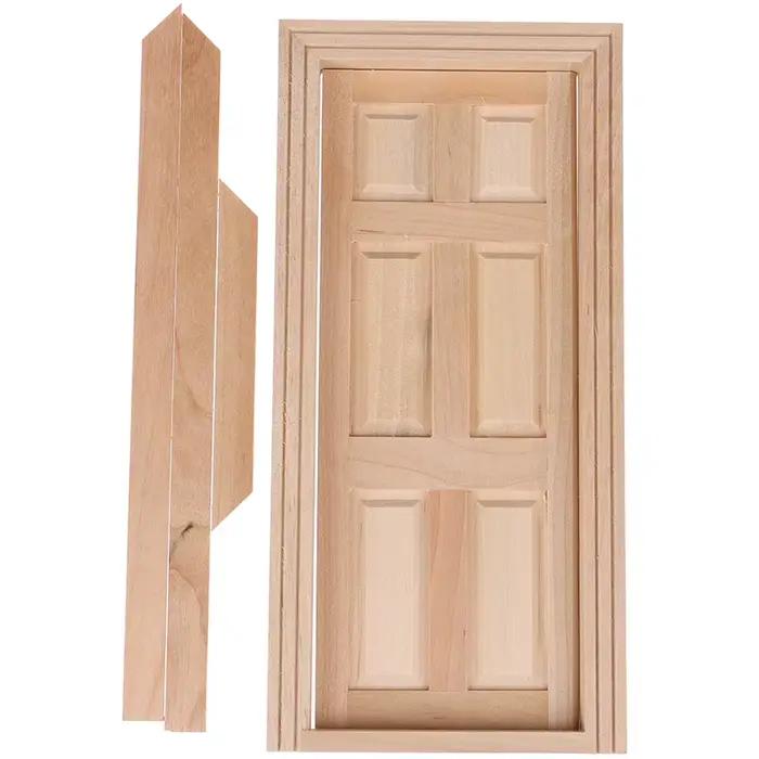 Maison de poupée Miniature, 6 panneaux, porte intérieure en bois, accessoires de meubles de bricolage, 1/12
