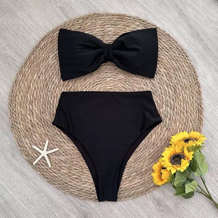 Taille haute Bikini 2024 Sexy Bow femmes maillot de bain femme