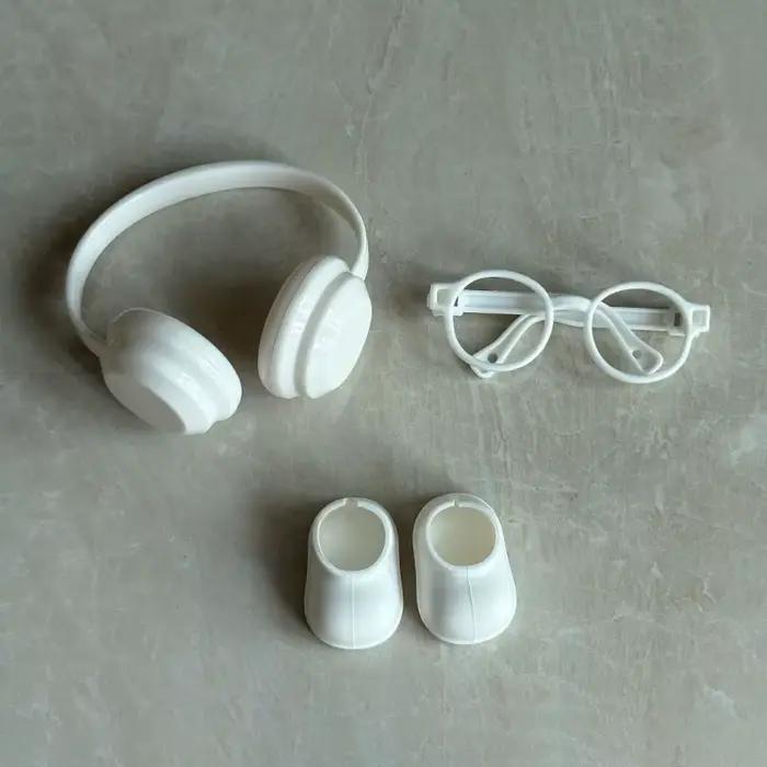 3 pièces/ensemble Mini poupée vêtements accessoires pour 15-17cm poupées comprend lunettes chaussures écouteurs bricolage accessoires jouet pour enfants