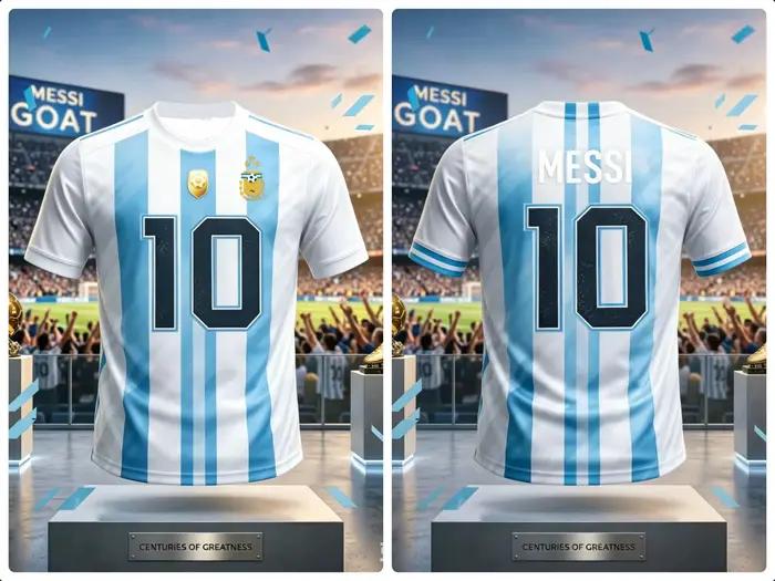 Maillot de football d'Argentine Messi n°10 bleu ciel rayé blanc à manches courtes pour homme, t-shirt sportif commémoratif pour les fans de football