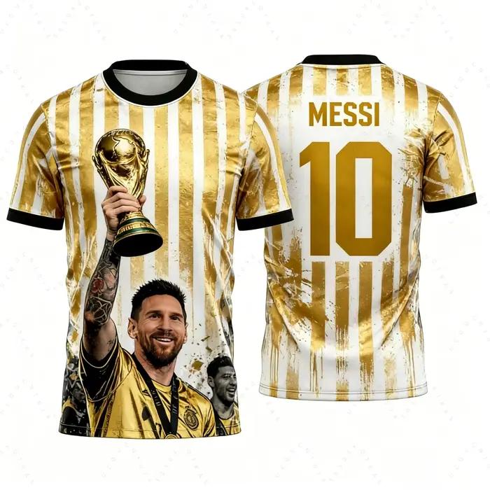2026 Messi No. 10 maillots de football de championnat, cadeaux pour les fans de football argentin, t-shirts pour hommes, vêtements pour enfants, t-shirts Y2k pour femmes