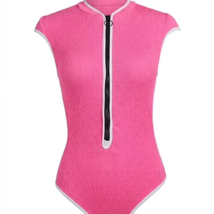 Maillot de bain une pièce sexy à fermeture éclair pour femme