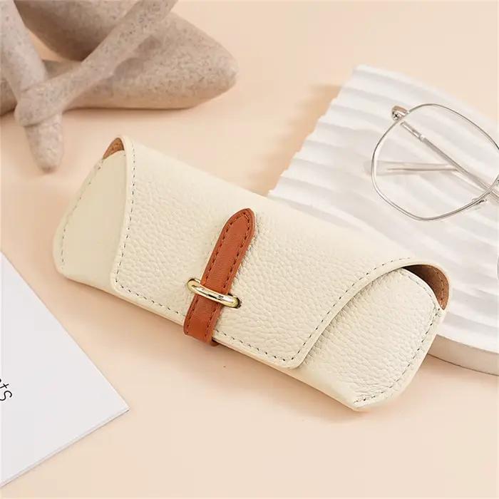 Sacs de lunettes de lecture en cuir pour hommes et femmes, étui de protection portable pour lunettes de soleil de voyage, protecteur de lunettes à la mode