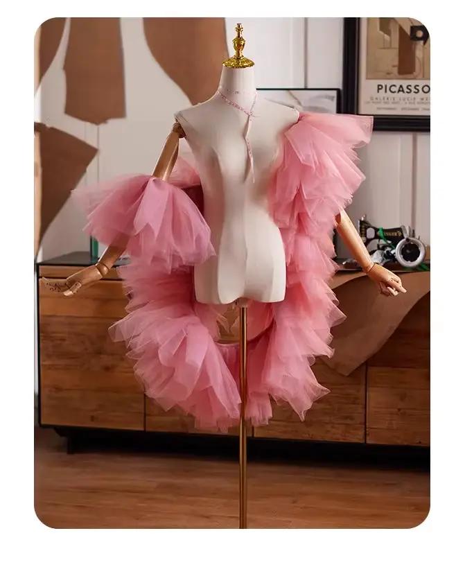 Nouveau châle vert olive exagéré, accessoire pour robe de bal et de performance